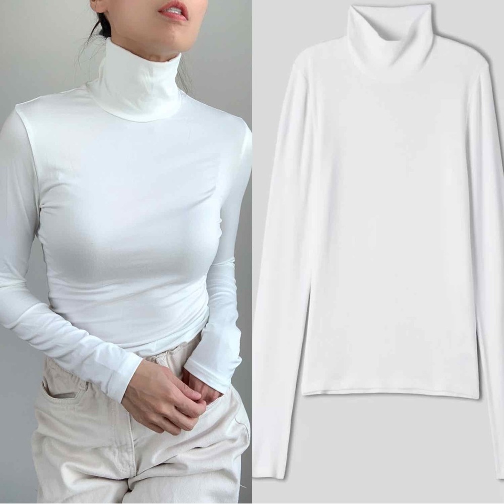SMOOTH SLIM FIT HIGH NECK TOP - Picture 2 of 4